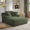 AENKYO Oversized Corduroy Sleeper Sofa Bed & Cloud Lounge Chair,2 Pillows | Boneless Upholstered Chaise for Living Room - 3 of 4