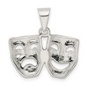 Black Bow Jewelry Sterling Silver Polished Comedy and Tragedy Mask Pendant - 3 of 4