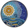 Teal Island Designs Modern Black Round Outdoor Accent Side Tables 14" Wide Set of 2 Blue Mosaic Tabletop for Front Porch Patio Home House - 3 of 4