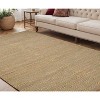 Pink And Brown Jute Striped Flatweave Handmade Area Rug - 2 of 4