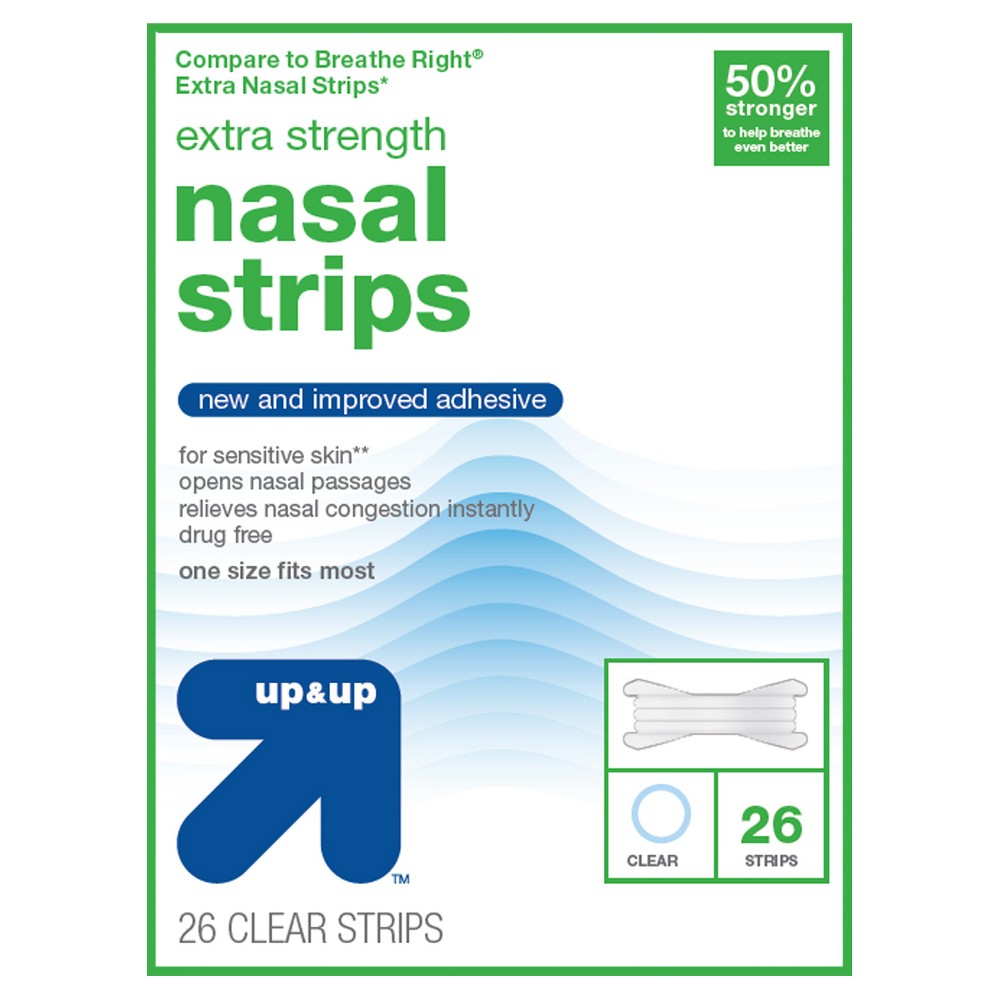 up & up Enhanced Nasal Strips Clear - 26 Count