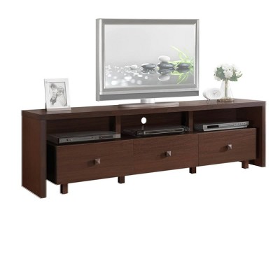 Elegant Hickory Brown TV Stand with Storage for Up to 75" TVs