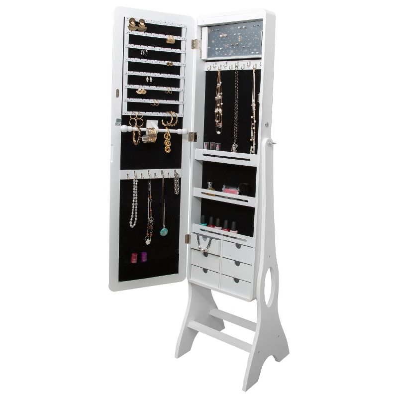 Ruby+Cash Mirrored Jewelry Armoire White, 4 of 22