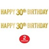 Beistle Gold Foil Happy "30th" Birthday Streamer, 7¾" x 5', Pack of 2 - 3 of 4