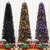 Clearance! 6FT Pre-Lit Black Pencil Christmas Tree, 250 Color Changing LEDs, 8 Modes, Slim Hinged Design, Metal Base - 4 of 4