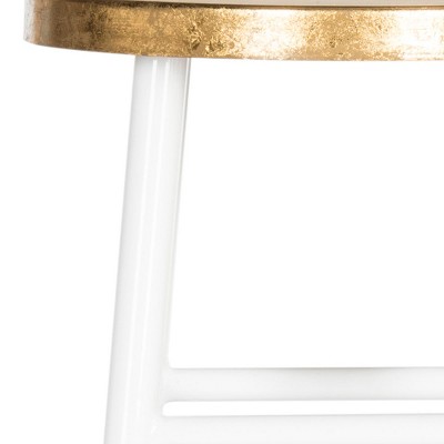 Emery 30" White and Gold Metal Bar Stool