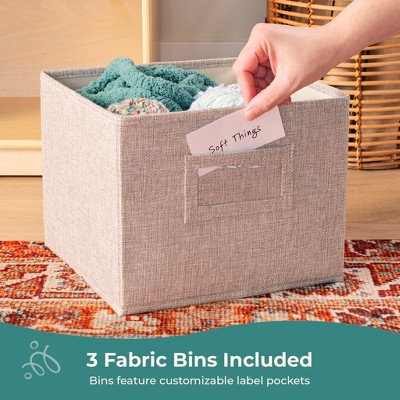 Natural Birch 2-Shelf Kids Storage Unit with Bins