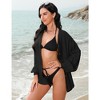 Women's Swimsuit Cover Up Shirts Summer Long Sleeve Button Down Bikini Beachwear Beach Bathing Suit Shirt - 3 of 4