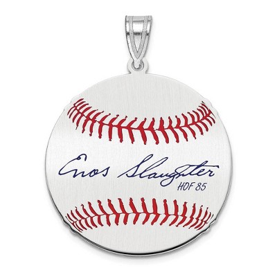 Black Bow Jewelry Sterling Silver Enos Slaughter Signature MD Enamel Baseball Pendant