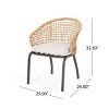 Set of 2 Boho Rattan Patio Chairs with Cushions and Iron Frame for Garden,Balcony or Patio Lounge-The Pop Home - 4 of 4