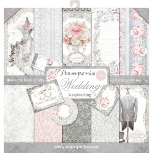 Stamperia Double-Sided Paper Pad 12"X12" 10/Pkg-Wedding, 10 Designs/1 Each - 1 of 2