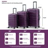 3 Piece Suitcase Set ABS+PC Hardside Luggage Set TSA Checked Large Luggage with Double Spinner Wheels Trave Luggage Set  Deep Purple - 4 of 4