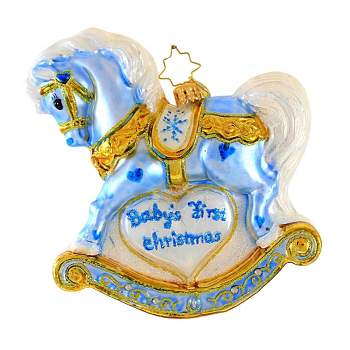 Christopher Radko Company 5.5 Inch Baby's First Christmas Foal Boy Ornament Baptism Tree Ornaments
