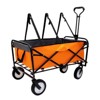 DSVIMOY Collapsible Foldable Wagon Cart, Wagon Grocery Cart for Camping Shopping Sports, Orange, 35.04"*21.65"*38.98" - 2 of 4