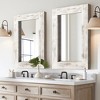Lirago Distressed Wood Wall Mirrors Farmhouse Mirror Set of 2 Weathered White 36x24 - 2 of 4