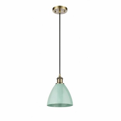 Plymouth Dome - 1 Light Cord Hung Mini Pendant In Industrial Style-11.25 Inches Tall and 7.5 Inches Wide