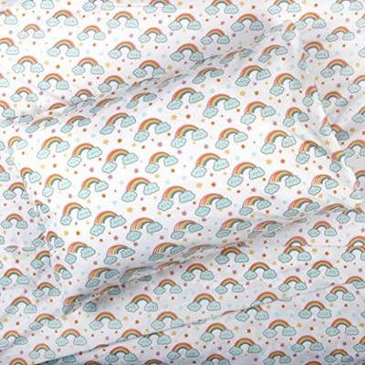 Tadpoles 3-Piece Rainbow Sheet Set | 1 Twin Flat Sheet, 1 Twin Fitted Sheet & 1 Queen Pillowcase