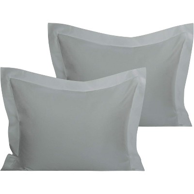 2 Pack Organic Cotton Pillow Shams, Sateen Weave Oxford Pillowcases - NTBAY