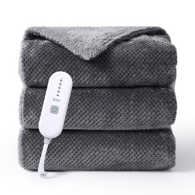 Trinity Heating Blanket, Thick Tufted Electric Blanket Throw with 6 Heating  Levels and 8 Time Settings, Machine Washable Throw 50x60, Grey