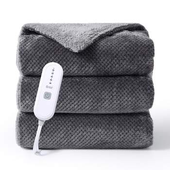 Heated Blanket 2-Pack - USB-Powered Sherpa Throw Blankets for Travel, Home,  Office, or Camping - Winter Car Accessories by Stalwart (Gray) 