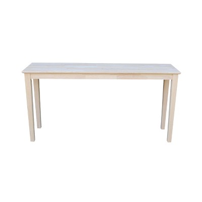 Shaker-Inspired Extended Length Console Table in Unfinished Wood