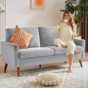 Dyonery 68" Loveseat Sofa Comfy Couch,Modern Loveseat Couches for Living Room/Bedroom,Comfy Sofa with Spring Cushion,Solid Wood,Tool-Free Assembly - 1 of 4