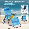 DoCred Folding Beach Chair with Canopy & Wheels, Reclining Lounge Chair Cart for Camping, Tailgates & Fishing - 2 of 4