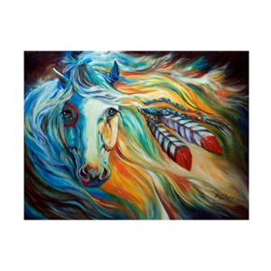 Trademark Fine Art -Marcia Baldwin 'Breaking Dawn Indian War Horse' Canvas Art - 1 of 4