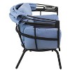 Sunnydaze Modern Luxury Patio Lounge Chair with Retractable Shade - Powder-Coated Aluminum Frame with Polyester Cushions and Canopy - 3 of 4