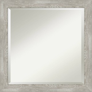 24" x 24" Dove Narrow Framed Wall Mirror Graywash - Amanti Art: Modern Square Beveled, Polystyrene Frame, Wall Mount - 1 of 4