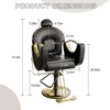 360° Swivel Barber Hair Chair Stylist Chair with Heavy Duty Hydraulic Pump, Adjustable Headrest & Reclining Backrest - 3 of 4