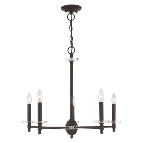 Golden Lighting Marco 5-Light Chandelier In Brushed Champagne Bronze With Clear Glass 6068-5 BCB - The Home Depot