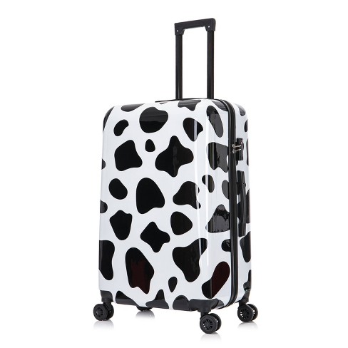 InUSA Black Butterfly Print Luggage with Spinner