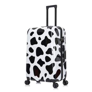 InUSA PRINTS Lightweight Hardside Large Checked Spinner Suitcase - Cow