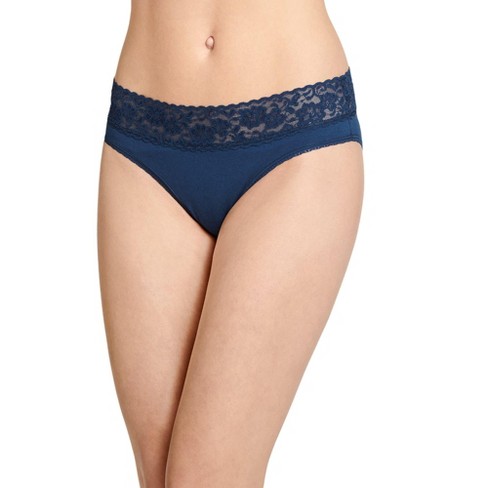 Jockey Women's Worry Free Cotton Stretch Moderate Absorbency Hips L Navy :  Target