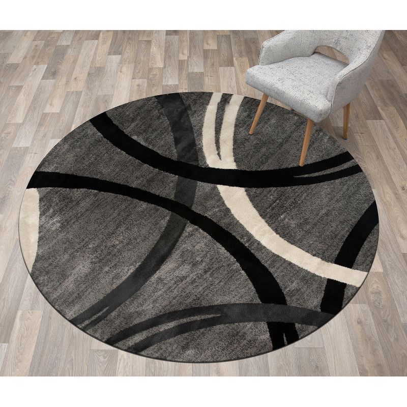 World Rug Gallery Contemporary Abstract Circles Design Area Rug, 3 of 9