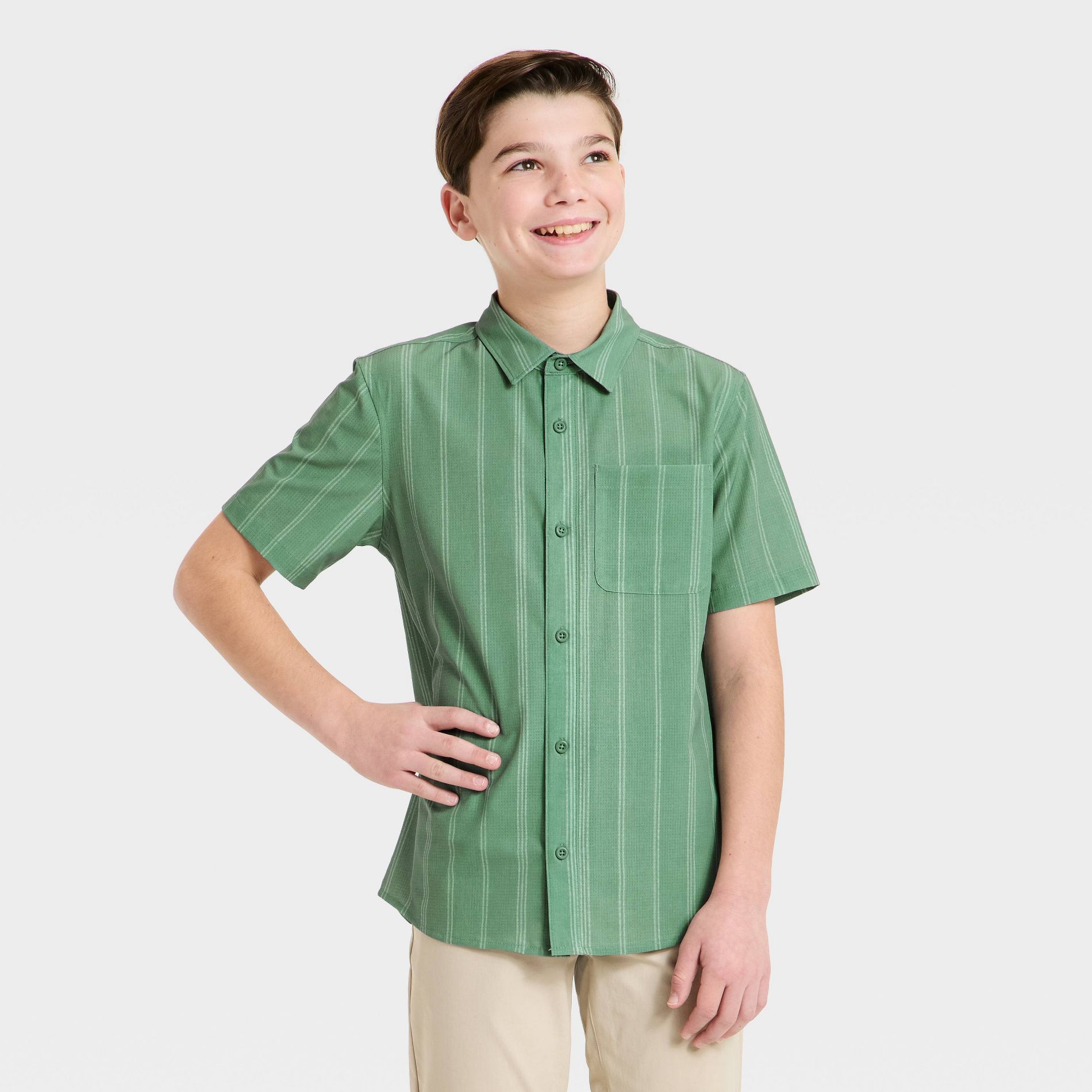 Boys' Textured Woven Shirt - All In Motion™