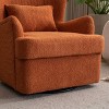 360° Velvet Swivel Chair,Velvet Accent Chair with Ottoman,Oversized Accent Barrel Armchair with Pillow,Sofa Chair with Lounge Seat-Cuddlewood - 4 of 4