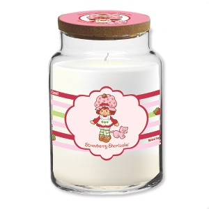 Courtside Market Strawberry Shortcake 26 oz Strawberry Shortcake Striped Candle - 1 of 4