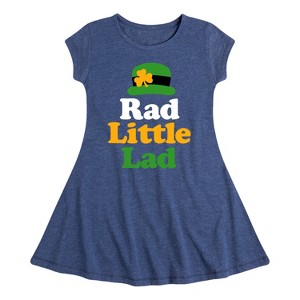 Girls' - Instant Message - St. Patrick's Day Rad Little Lad Fit & Flair Cap Sleeve Dress - 1 of 3