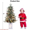 Home 3ft Christmas Tree Pre-Lit Artificial Christmas Tree with Snowflake Base, Flocked Snow 78 Warm White Lights 8 Lighting Modes, Xmas Holiday Decor - 4 of 4