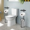 SEVOBAL 2pc Tissue Paper Roll Stand Shelf Bathroom Toilet Paper Storage Holder Floor Standing Toilet Paper Dispenser, Black, 15.8"*7.22"*7.22" - 2 of 4