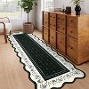 Coucheta Scalloped Hallway Runner Area Rug, Washable Non-Slip Low Pile Area Rug for Kitchen, Entryway, Living Room, Multi-Color & Size - 3 of 4
