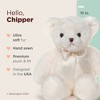 Bearington Chipper, 15 Inch White Teddy Bear Stuffed Animal, Makes a Great Gift for Birthday, Anniversary, Holiday, or Graduation - 2 of 4