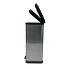 LunaLulinlk 13.2 Gallon Trash Can, Plastic Rectangular Step Kitchen Trash Can, Silver - 3 of 4