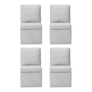 WestinTrends Soho Modern Upholstered Chenille Armless Dining Chairs With Casters (Set of 4) - 1 of 4