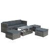 CAVINAS Patio Couch Set, PE Wicker Porch Furniture Set with Lift Coffee Table, Modern Outdoor Sectional Furniture for Garden - 2 of 4