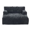 PAGED Modern Chenille Lazy Sofa Chair with Armrests and 3 Pillows, Comfy Sofa Bed with Side Pocket for Bedroom, Living Room - 2 of 4