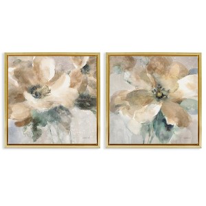 Stupell Industries Abstract Beige Flowers 2pc Floating Frame Art Set - 1 of 4