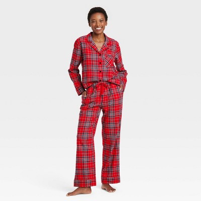 Image of Women's Plaid Flannel Holiday Matching Family Pajama Set - Wondershop™ Red M